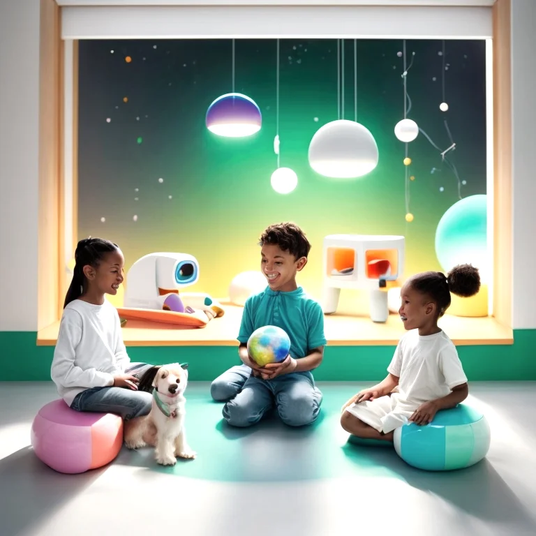 Enfant jouant avec un jouet IA